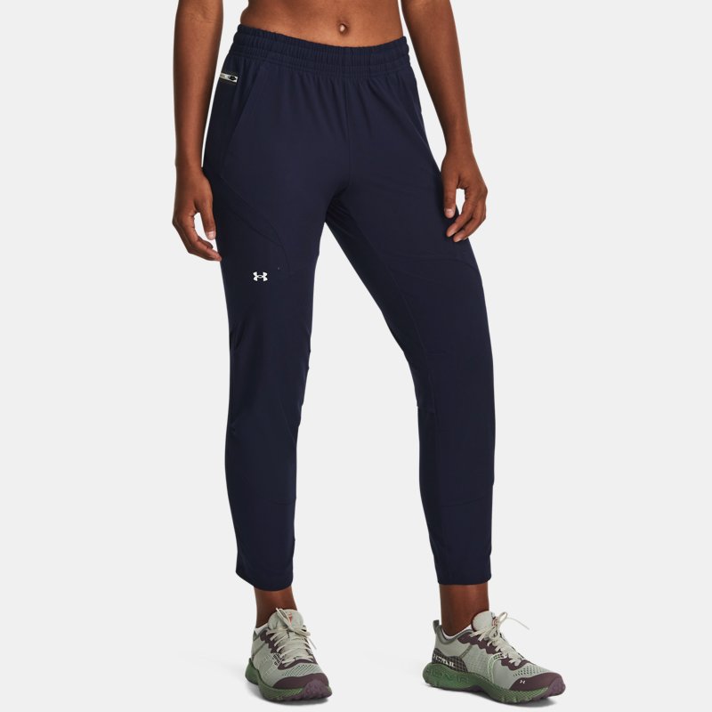 Women's  Under Armour  Train Anywhere Pants Midnight Navy / Olive Tint / Reflective L